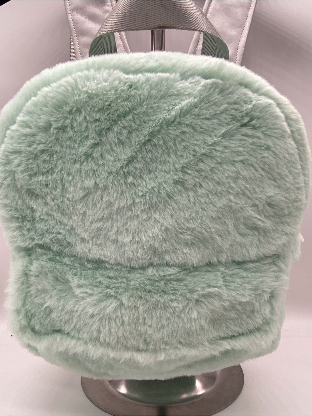Plush Faux Fur Mini Backpack - Mint Green